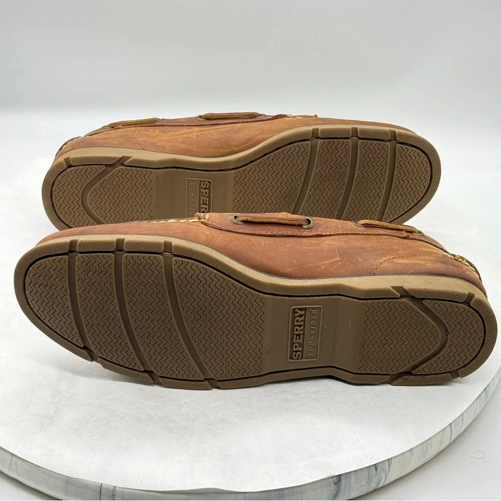 Sperry Brown Suede Boat Shoes Timeless Moccasin Style Size 11 M.